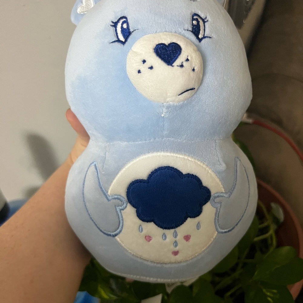 Blue Plush Bear with Cloud Design